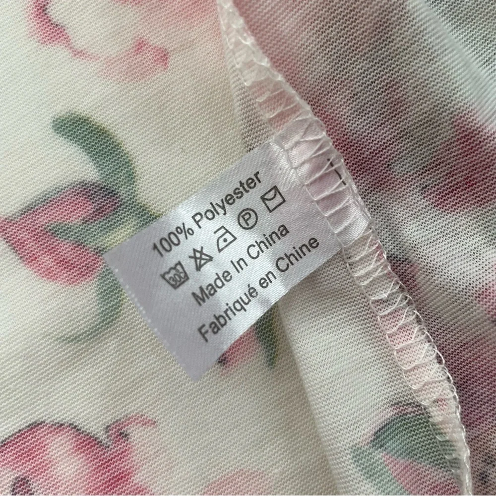Show Me Your Mumu White Pink Rose Garden of Blooms Open Front Kimono ONE SIZE